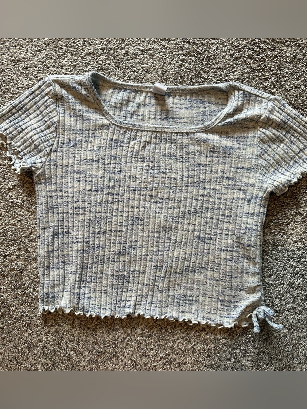 Girls Old Navy Light blue Ribbed Short Sleeve Crop Top